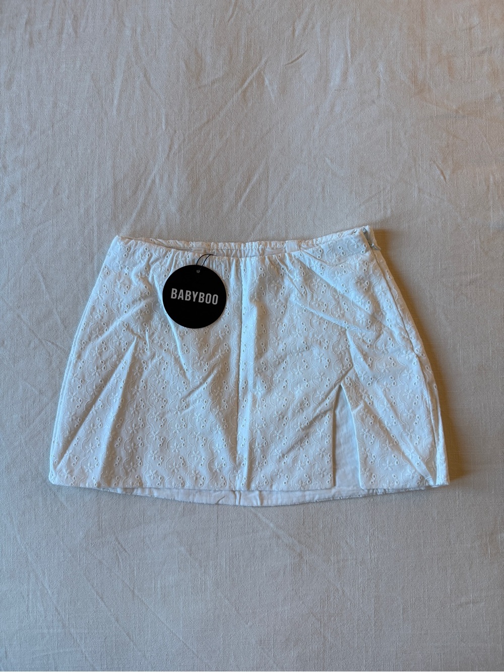 Babyboo Erika Eyelet Mini Skirt in Ivory